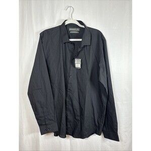 Primark Men’s Black Long Sleeve Dress Shirt Slim Fit  Size 2XL NWT